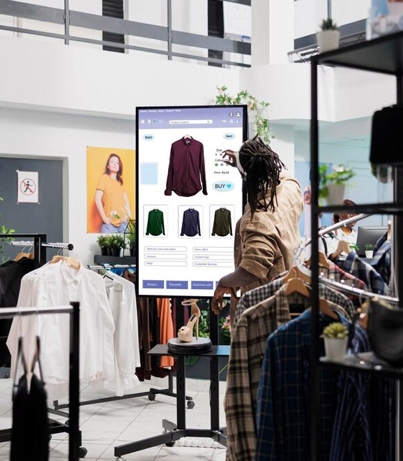 Touch screen digital signage allows you to easily select styles