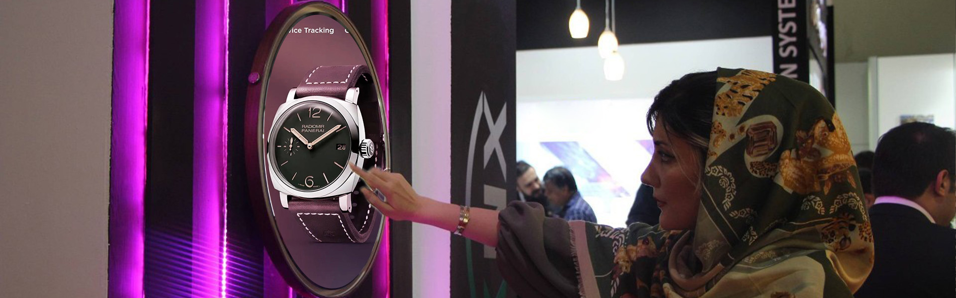 The touch-enabled circle LCD screen attracts customers' attention