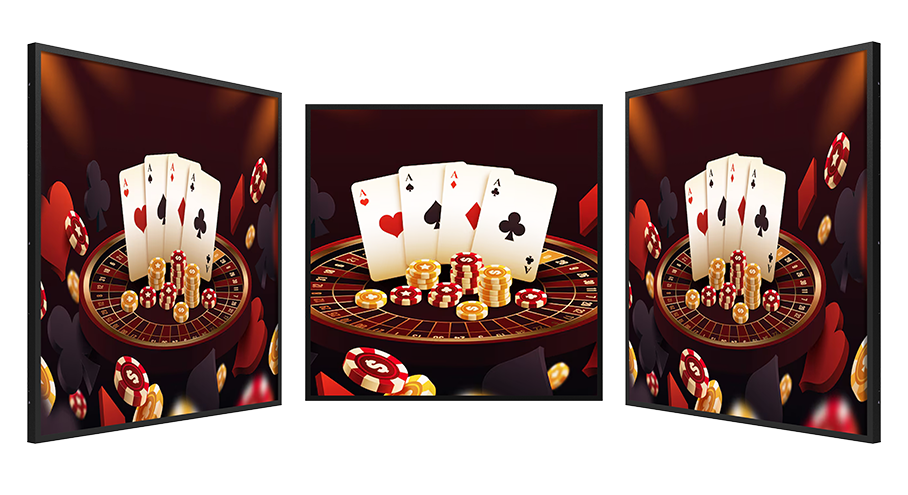 Front view of casino square lcd touch screen