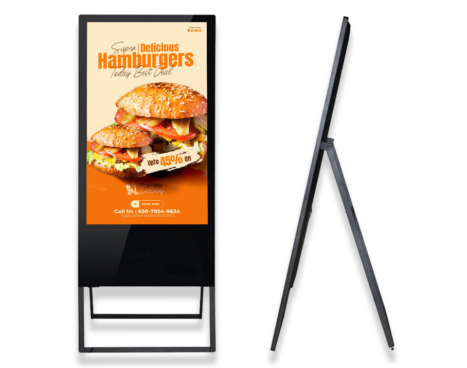 Digital signage and its portable bracket
