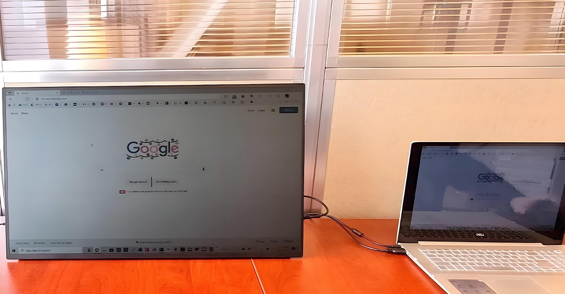 Tethering your laptop to another high-brightness display device