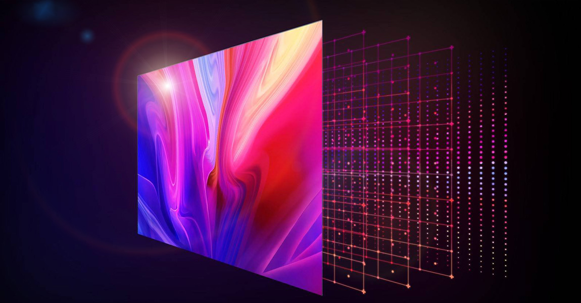 Modern display with vibrant colors and advanced grid lighting effects for enhanced visual clarity.