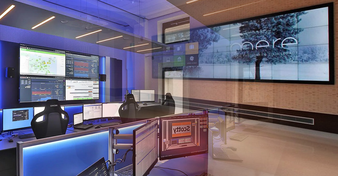 The display wall composed of spliced screens can be used not only in commercial scenarios, but also in security monitoring.