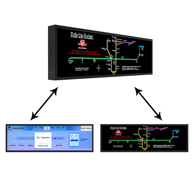 double-sided stretched digital signage