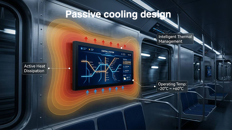 Bar-type displays used in subways or trains have a wider operating temperature range than conventional LCD displays.