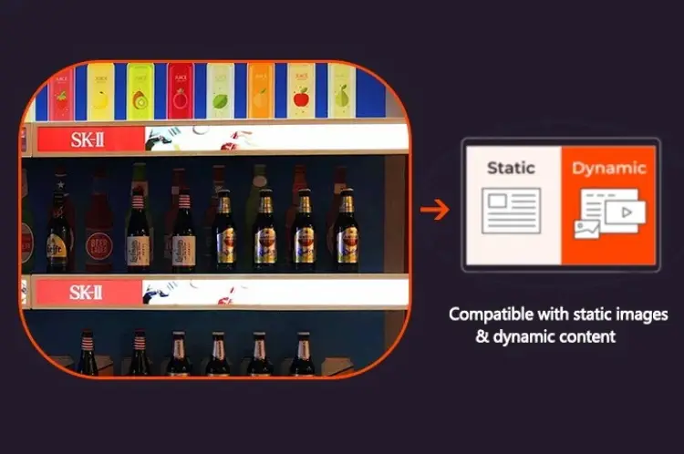 Dynamic Shelf Edge LCD Advertising Display Marketing